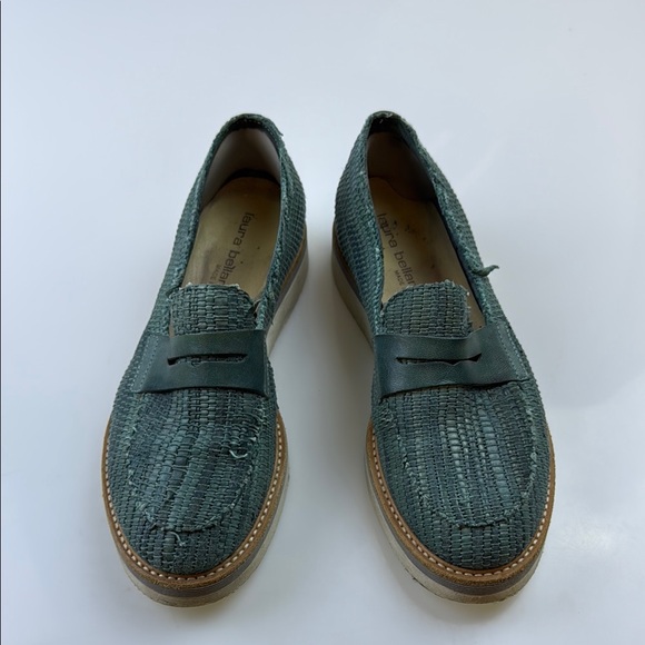 Laura Bellariva Blue-Green Woven Leather Loafers - Size 36 - N279-29 - Picture 2 of 8